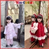 Áo dài cách tân bé gái váy đỏ hồng kèm mận + quần lụa duyên dáng, thích hợp đi chơi, chụp ảnh - AD3 - Giá ưu đãi 165k