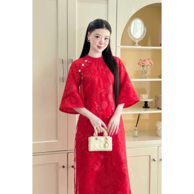 Áo dài cách tân cao cấp mẹ và bé tơ óng thêu hoa ML02 - Giá 235.000₫ (Giảm từ 282.000₫)