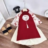 Áo dài cách tân cặp đôi bé trai bé gái - Áo nhung, chân váy/quần lụa 10-30kg, thiết kế hiện đại, chất liệu thoải mái, chỉ 198.000đ điểm nhấn lễ hội 4