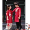 Áo Dài Cách Tân Cặp Đôi Tafta Hoa Thêu Bé Trai Bé Gái 1-8 tuổi Giá 160k Giảm Sốc