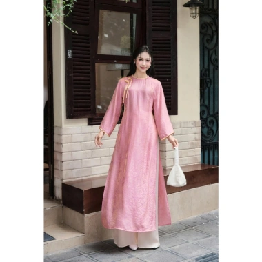Áo Dài Cách Tân Dáng Suông Cổ Tròn Cài Dây Tết Charme 511.017 Tặng Quần 235K Giá 605.000đ