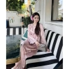 Áo dài cách tân dáng xuông Tết gấm Trúc Anh tay loe, cổ đính kết sang và quý phái - 230k 7