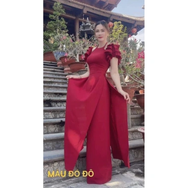 Áo dài cách tân dạng yếm tay bồng cánh tiên siêu xinh, đủ màu, vải mềm mại, giá ưu đãi 320k, phù hợp mọi dịp lễ hội, thiết kế độc đáo - Thị Mầu