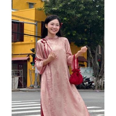 Áo Dài Cách Tân Diệp Trân Form Suông Xinh Xắn - Áo Dài Tết 2.026 280k MySaul