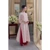 Áo dài cách tân DƯ HY cổ tàu 4 tà, vải lụa tơ hoa nổi, tay lỡ suông, kèm quần lụa - 185.220₫ 5