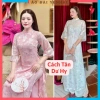 Áo dài cách tân Dư hy lễ tết 2.026 4 tà 2 lớp von tơ thêu thiết kế tinh tế đẹp sang giá chỉ 298.000 VND siêu rẻ giảm giá
