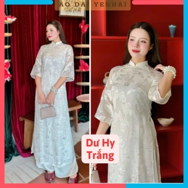 Áo dài cách tân Dư hy lễ tết 2.026 4 tà 2 lớp von tơ thêu thiết kế tinh tế đẹp sang giá chỉ 298.000 VND siêu rẻ giảm giá 10