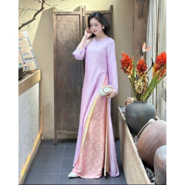 Áo dài cách tân gấm cao cấp 4 tà, cổ điển tay dài siêu xinh - chỉ 184.800₫ 4