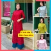 Áo dài cách tân Gấm Hoa viên cổ màu, cúc bọc vải - Thiết kế đẹp cho lễ tết, giá 268.000₫