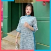 Áo dài cách tân Gấm Hoa viên cổ màu, cúc bọc vải - Thiết kế đẹp cho lễ tết, giá 268.000₫ 7