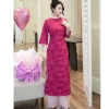 Áo dài cách tân gấm hoa viên xanh lam - Thiết kế Tết sang trọng, chỉ 232.800₫ 8