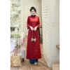 Áo dài cách tân gấm hoa viên xanh lam - Thiết kế Tết sang trọng, chỉ 232.800₫ 10