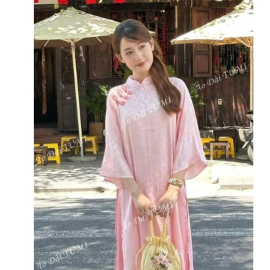 Áo dài cách tân gấm mềm Mi Cơ Uyển TUMI - Thiết kế cổ truyền, phù hợp Tết & chụp ảnh, chỉ 280.000₫