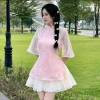 Áo dài cách tân hoa kèm chân váy ngắn xòe trẻ trung mặc Tết giảm giá 159k 9