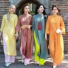 Áo Dài Cách Tân Lụa Voan Tơ Cao Cấp 2 Tà Dáng Suông Thanh Lịch Giá chỉ 199.410 VND 2.026