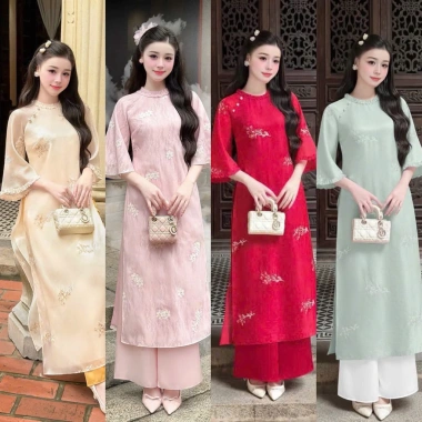 Áo dài cách tân Minh Ý Khánh Vân 4 màu - Siêu đẹp Tết, giảm giá 20% 289k 7