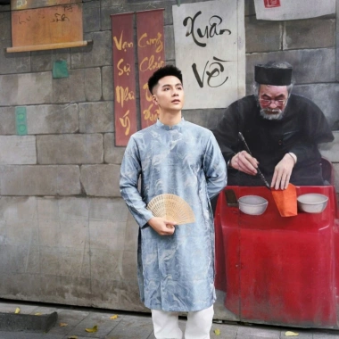 Áo Dài Cách Tân Nam Cao Cấp ADN86 Phong Cách Phố, Chụp Ảnh Đám Cưới và Tết