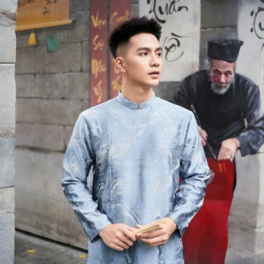 Áo Dài Cách Tân Nam Cao Cấp ADN86 Phong Cách Phố, Chụp Ảnh Đám Cưới và Tết