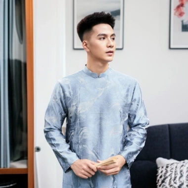 Áo Dài Cách Tân Nam Cao Cấp ADN86 Phong Cách Phố, Chụp Ảnh Đám Cưới và Tết