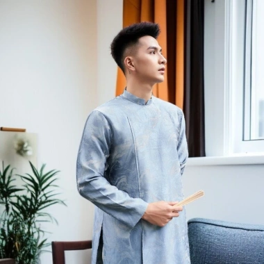 Áo Dài Cách Tân Nam Cao Cấp ADN86 Phong Cách Phố, Chụp Ảnh Đám Cưới và Tết