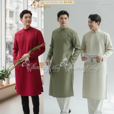 Áo dài cách tân Nam Chaang ADC158 – May sẵn đỏ đen trắng hồng, đẹp chụp hình tiệc cưới lễ tết