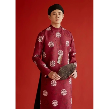 Áo Dài Cách Tân Nam Đắc Kỷ gấm dày dặn, thích hợp Tết, lễ chùa, mừng thọ – giảm còn 400.000₫ 4