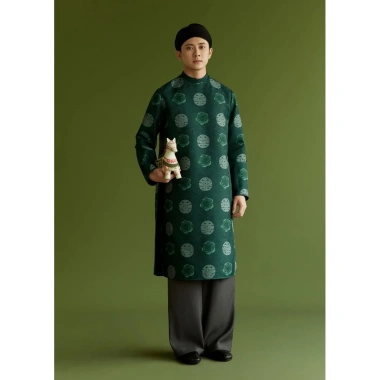 Áo Dài Cách Tân Nam Đắc Kỷ gấm dày dặn, thích hợp Tết, lễ chùa, mừng thọ – giảm còn 400.000₫ 5