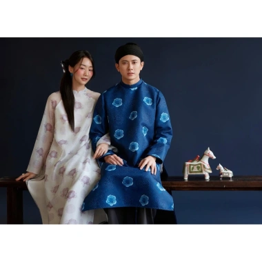 Áo Dài Cách Tân Nam Đắc Kỷ gấm dày dặn, thích hợp Tết, lễ chùa, mừng thọ – giảm còn 400.000₫ 9