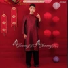 Áo dài cách tân nam gấm Tafta vân hoa Chaang ADC860 – xanh đỏ, may sẵn, đẹp sang trọng, phù hợp tiệc cưới lễ Tết giá ưu đãi 372k 5