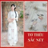 Áo dài cách tân Ngọc Ẩn Tết 4 tà tơ thêu, tay lỡ, cổ mí tròn - Giá ưu đãi 300k 7