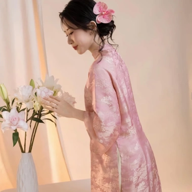 Áo Dài Cách Tân Như Nguyệt Dáng Suông Lụa Gấm Cao Cấp – Hot Trend Tết 2.026 Nữ, Giảm Giá Đến 239k