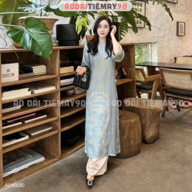 Áo dài cách tân Như Yên dáng suông xưa gấm lụa – Tiệm may sẵn AD90.220, lễ tết, giá chỉ 309.000 VNĐ