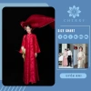 Áo Dài Cách Tân Nữ 2 Lớp 4 Tà Cổ Cao Tay Loe Dài Trẻ Trung - Cherry 345.000