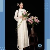 Áo Dài Cách Tân Nữ 2 Lớp 4 Tà Cổ Cao Tay Loe Dài Trẻ Trung - Cherry 345.000 5