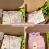 Áo dài cách tân nữ 4 tà hoa in nổi, thắt nơ tay loe, dáng suông tết thu đông 139k 3