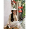 Áo dài cách tân nữ 4 tà hoa in nổi, thắt nơ tay loe, dáng suông tết thu đông 139k 5