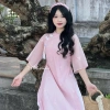 Áo dài cách tân nữ 4 tà vải tơ thêu cổ tròn nơ hoa, kèm quần lụa và bờm Lumi Studio AD05 - Giá 265.200₫ 6
