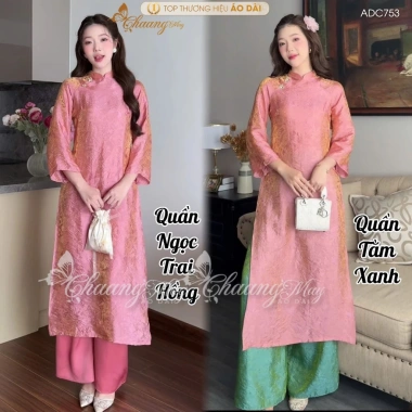 Áo dài cách tân nữ dáng suông lụa óng Tencel ADC753 - Thiết kế Tết 2.026, dự tiệc cưới, lễ đẹp, giảm giá 21% chỉ 315.952đ