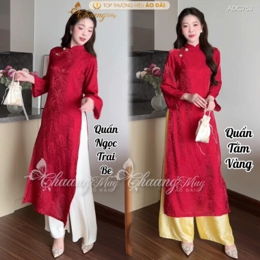 Áo dài cách tân nữ dáng suông lụa óng Tencel ADC753 - Thiết kế Tết 2.026, dự tiệc cưới, lễ đẹp, giảm giá 21% chỉ 315.952đ