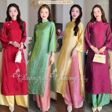 Áo dài cách tân nữ dáng suông lụa óng Tencel ADC753 - Thiết kế Tết 2.026, dự tiệc cưới, lễ đẹp, giảm giá 21% chỉ 315.952đ