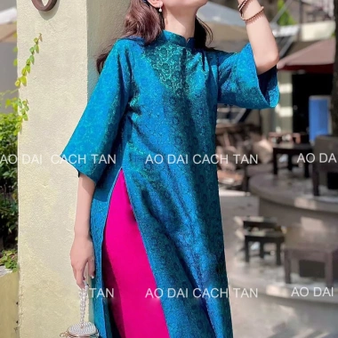 Áo dài cách tân nữ dáng suông tay lỡ, gấm tơ mềm mát - Đẹp cho đám cưới, hỏi lễ, tết 188.000đ 6 Áo dài cách tân nữ dáng suông tay lỡ, gấm tơ mềm mát - Đẹp cho đám cưới, hỏi lễ, tết 188.000đ 6