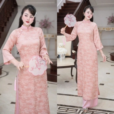 Áo dài cách tân nữ gấm dáng suông 2.025 - Thiết kế Tết, giá chỉ 238.600₫