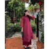 Áo dài cách tân nữ khảm vân Bách Điền dáng suông AD90.232 4 tà bầu Như Chúc - Giá ưu đãi 295k cho tiệc cưới, lễ tết 2