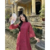 Áo dài cách tân nữ khảm vân Bách Điền dáng suông AD90.232 4 tà bầu Như Chúc - Giá ưu đãi 295k cho tiệc cưới, lễ tết 3
