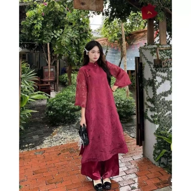 Áo dài cách tân nữ khảm vân Bách Điền dáng suông AD90.232 4 tà bầu Như Chúc - Giá ưu đãi 295k cho tiệc cưới, lễ tết 10 Áo dài cách tân nữ khảm vân Bách Điền dáng suông AD90.232 4 tà bầu Như Chúc - Giá ưu đãi 295k cho tiệc cưới, lễ tết 10