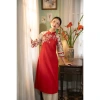 Áo dài cách tân nữ MAYY FASHION nhung đỏ thêu hoa Hàng Trống - Chỉ 1,250,000₫