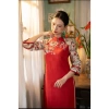 Áo dài cách tân nữ MAYY FASHION nhung đỏ thêu hoa Hàng Trống - Chỉ 1,250,000₫ 4