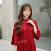Áo dài cách tân nữ Tết 2.026 dáng suông gấm thọ dơi loại 1 cao cấp màu đỏ đô sang trọng giá 359.750 VND 10