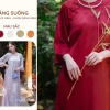 Áo dài cách tân nữ Tết gấm lụa tay lỡ cổ tròn Thanh Chi xinh CayLeo Design TC709
