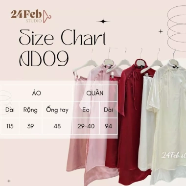 Áo dài cách tân nữ tơ óng thắt nơ cúc bọc kèm quần lụa bờm XTT AD09 - 250.200 VND 9